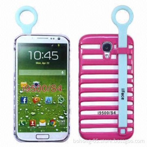 PC and Silicone Cases for Samsung Galaxy, Striped Ladder, Bracket Pull Ring